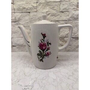Vintage Electric Tea Kettle Coffee Pot Porcelain Rose with Gold Trim 6” Japan